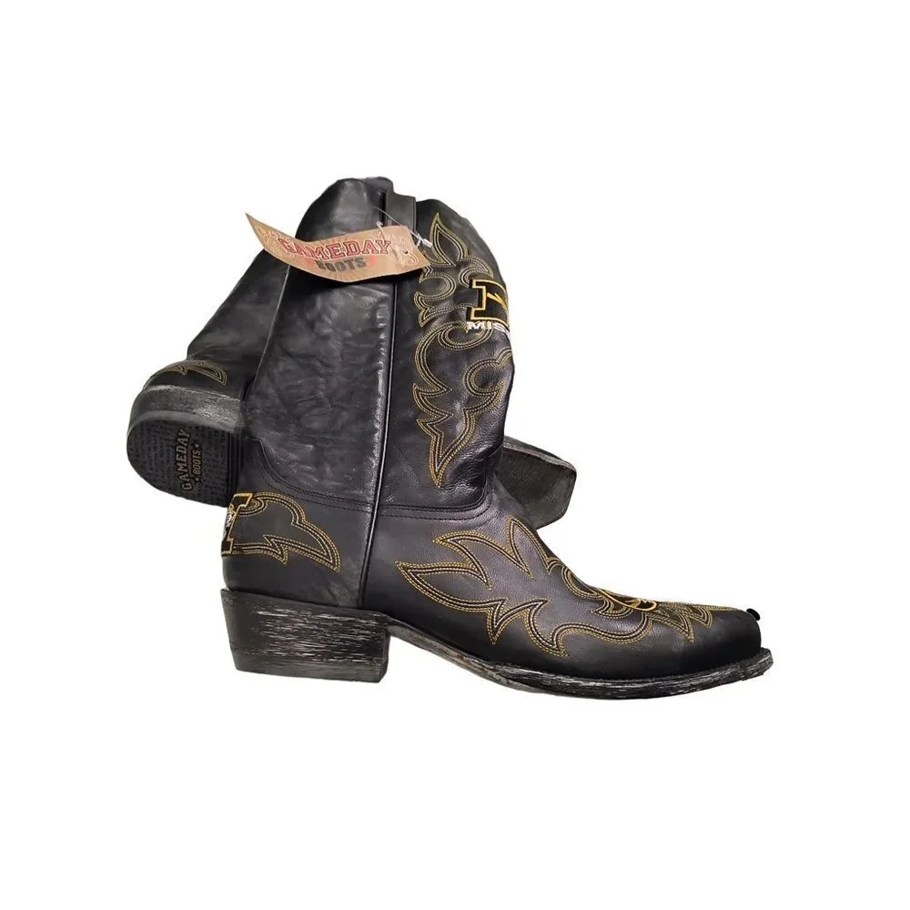 NCAA Missouri Tigers Men's Board Room Style Boots NWT Embroidered Men's Sz 10.5D